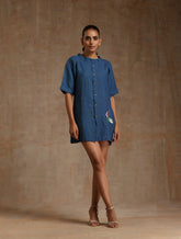 Blue linen top